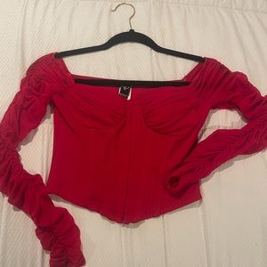 Red Corset Crop Top